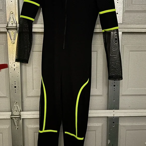 Black and Neon Green Jumpsuit - Picture 2 of 4